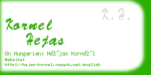 kornel hejas business card